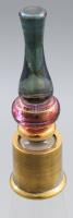 cca 1920 B.F.P.W.F. 2150 jelzésű italos üveg, réz szerelék alatt az üveg kagylós, jelzett, m: 36 cm