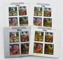 4 db Hungaroton kislemez (Vinyl, 7"): Hungaroton 1986, 1987, 1988, 1989. Vegyes állapotban.