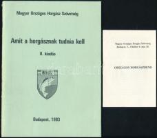 Antos Zoltán et al.: Amit a horgásznak tudnia kell. Bp., 1983, Magyar Országos Horgász Szövetség, 46+(2) p.+ 4 (képek) t. Második kiadás. Kiadói tűzött papírkötés. + Országos horgászrend, 16 p.