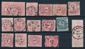 15 db krajcáros bélyeg szép / olvasható bélyegzésekkel