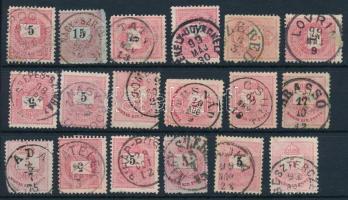 18 db krajcáros bélyeg szép / olvasható bélyegzésekkel