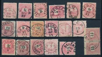 18 db krajcáros bélyeg szép / olvasható bélyegzésekkel