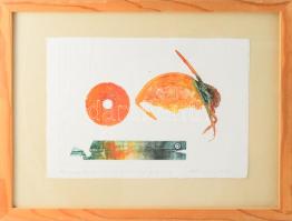 Wieszt József (1951-2007): Összefüggéstelenül, 1997. Színes rézkarc, papír, jelzett, művészpéldány E...