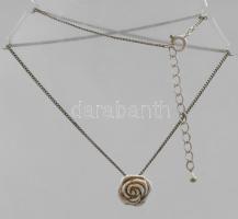 Ezüst (Ag) nyaklánc medállal és charmmal, jelzés nélkül, nettó 5,7g