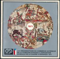 1971 Csehszlovákia külkereskedelmi vállalatai a budapesti Vadászati Világkiállításon, francia nyelvű ismertető kiadvány, fekete-fehér és színes képekkel, kiadói tűzött papírkötés.