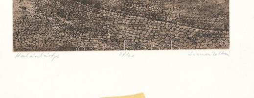 Simon Zoltán (1950-): Halászbástya. Rézkarc, papír, jelzett, számozott (2/100), lap szélén paszpartu...