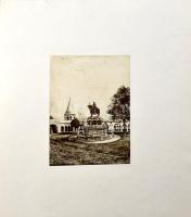 Simon Zoltán (1950-): Halászbástya. Rézkarc, papír, jelzés nélkül, 27×18 cm