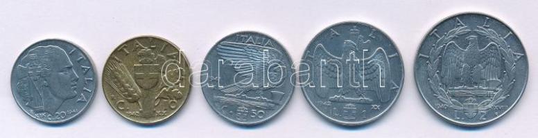 Olaszország 1940-1942. 10c-2L (5xklf) T:AU-VF Italy 1940-1942. 10 Centesimi - 2 Lire (5xdiff) C:AU-VF
