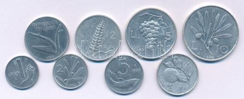 Olaszország 1948-1956. 1L-10L Al (8xklf) T:AU-VF Italy 1948-1956. 1 Lira - 10 Lire Al (8xdiff) C:AU-VF