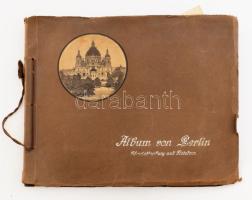 cca 1900-1910 Album von Berlin, Charlottenburg und Potsdam, német városképes album 36 db fekete-fehé...
