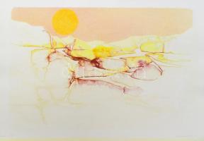 Olvashatatlan jelzéssel: Pszichoanalízis VII, 1987. Monotípia, papír. 28x42 cm