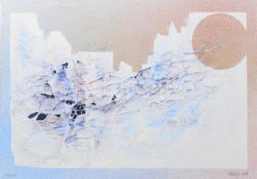 Olvashatatlan jelzéssel: 890407, 1989. Monotípia, karton. 35x50 cm