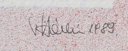 Olvashatatlan jelzéssel: 890407, 1989. Monotípia, karton. 35x50 cm