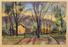 Bányász Béla (1927-2005): 2 db akvarell, papír, egyik jelzett, 20x28, 15x20 cm cm