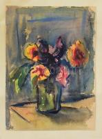 Bányász Béla (1927-2005): 2 db akvarell, papír, egyik jelzett, 20x28, 15x20 cm cm