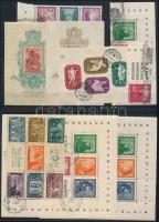 1938-1941 4 db blokk + blokkból kitépett bélyegek (vegyes minőségben)