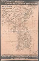 cca 1950 ,,El a kezekkel Koreától! - Vesszenek a háborús gyujtogatók!", a Magyar Rendőr melléklete, hajtva, kisebb sérüléssel, 41x26 cm