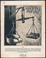 A Merck-féle gyógyszertár előtt 1717-ben felállított nagy drogmérleg, kissé viseltes állapotban, 18,5x14,5 cm