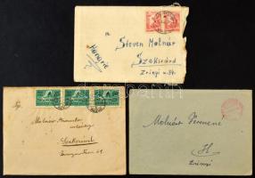 Kb 50 db magyar küldemény levelekkel főleg az 1940-es évektől, közte készpénzes bérmentesítés, dísztávirat, több bélyeges és 4 darab külföldi is