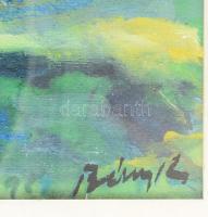 Bényi László (1909-2004): Cigánytelep. Vegyes technika, papír. Jjl.: Bényi L. Hátoldalán Bényi Lászl...