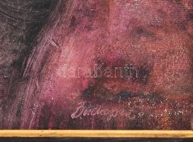 Olvashatatlan (Buda...?) jelzéssel: Szürrealista portré. Akvarell, papír. Kartonra kasírozva. 42,5x2...