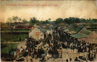 A Chinese Procession passing through a village (r)