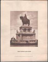 cca 1930 Szent István-napi emlék, Bp., Stern József Rt. kiadása (Tolnai-ny.), sérült hártyapapírral, kissé foltos, képméret: 22x17,5 cm, teljes: 38,5x29,5 cm