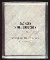 Német Államok/Szászország 1857. 5 Neugroschen bélyeg Ag utánverete 9g T:PP