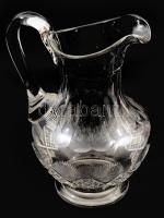 cca 1910/30, Tízszemélyes, 31 részes antik kristályüveg italos készlet, későszecessziós mintákkal dí...