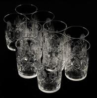 cca 1910/30, Tízszemélyes, 31 részes antik kristályüveg italos készlet, későszecessziós mintákkal dí...