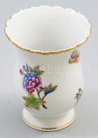 Herendi Viktória mintás váza, jelzett, repedéssel, m: 12 cm