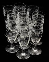 10 darabos szecessziós pezsgős pohár garnitúra. cca 1900, Osztrák-Magyar Monarchia, hibátlan, m: 17,5 cm