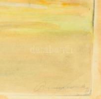 Benyovszky István (1898-1969): Száguldó lovak. Színezett rézkarc, papír, jelzett, lap széle foltos. ...