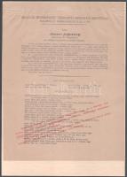 1928 Magyar Hiszekegy, színes nyomtatvány, hátoldalán a Magyar Hiszekegyet Terjesztő Országos Bizott...