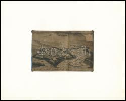 Neuhausl (Érsekújvár, Nové Zámky) erődjének látképe, rézmetszet, cca. XVII. sz. második fele, megviselt állapotban, modern paszpartuban, 7x11 cm