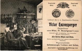 1900 Wien, Vienna, Bécs; Victor Enzensperger Geigenbauer, gegründet 1812 / musical instrument maker advertisement (non PC) (EB)