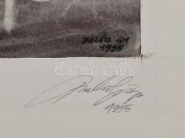 Balázs György (1927-2015): Utcarészlet, 1995. Akvarell, papír, jelzett, paszpartuban. 17x29 cm