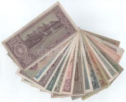 Vegyes, 17db-os Pengő bankjegytétel, közte 1945. 50P T:F,VG közte szép papír