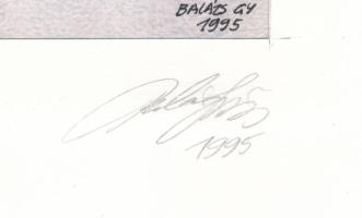 Balázs György (1927-2015): Atmoszférikus táj, 1996. Akvarell, papír, jelzett, paszpartuban. 30x19 cm