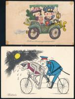 17 db MODERN grafikai üdvözlő képeslap (Képzőművészeti Alap) / 17 modern Hungarian graphic greeting ...