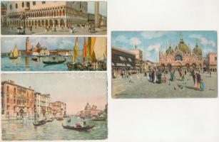 VELENCE - 12 db RÉGI művész képeslap, közte mini lapok, könyvjelzők / VENICE - 12 pre-1945 postcards, with smaller ones