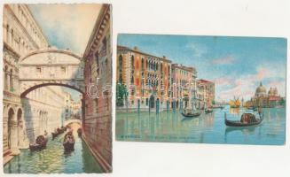 VELENCE - 12 db RÉGI művész képeslap, közte mini lapok, könyvjelzők / VENICE - 12 pre-1945 postcards...