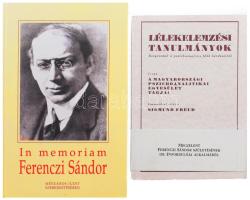 Mészáros Judit (szerk.): In memoriam Ferenczi Sándor. A szerkesztő, Mészáros Judit által dedikált példány. Jószöveg kézikönyvek. Bp., [2000], Jószöveg Műhely, 304 p. Kiadói kartonált papírkötés. + Dr. Almásy Endre et al.: Lélekelemzési tanulmányok. Dolgozatok a pszichoanalizis főbb kérdéseiről. Írták a Magyarországi Pszichoanalitikai Egyesület tagjai. Bevezetővel ellátta Sigmund Freud. H.n., 1993, Párbeszéd - T-Twins. Reprint kiadás. Kiadói papírkötés.