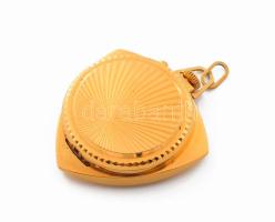 Zaria 21 köves medál óra lila üveg - kő borítással, működik, 3x3 cm