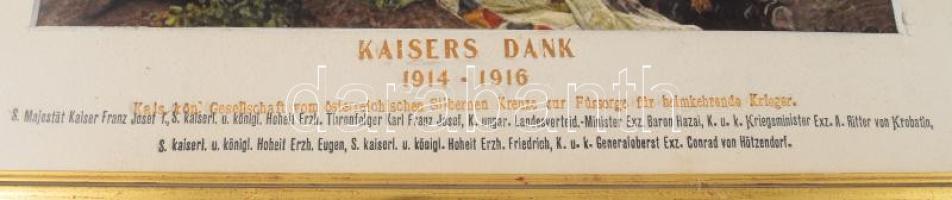 Kaisers Dank 1914-1916. A hazatérő katonák I. világháborús köszönő oklevele Ferenc József császár sé...