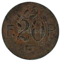 1900-1918 k. Budapest "Fővárosi Pavilon" 20f névértékű Fe bárca (23mm) T:VF