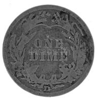 Amerikai Egyesült Államok 1908D 1d (10c) Ag "Barber" T:F patina
USA 1908D 1 Dime (10 Cent...