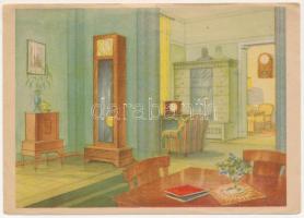 Budapest VIII. Elektrik csodaóra, óragyár reklámlapja. Tömő utca 26. / Hungarian clock advertisement (szakadás / tear)