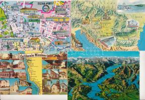 14 db MODERN motívum képeslap: térképek / 14 modern motive postcards: maps