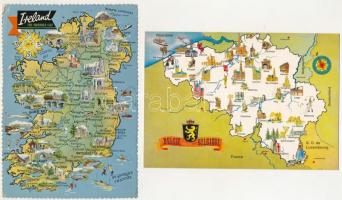 14 db MODERN motívum képeslap: térképek / 14 modern motive postcards: maps